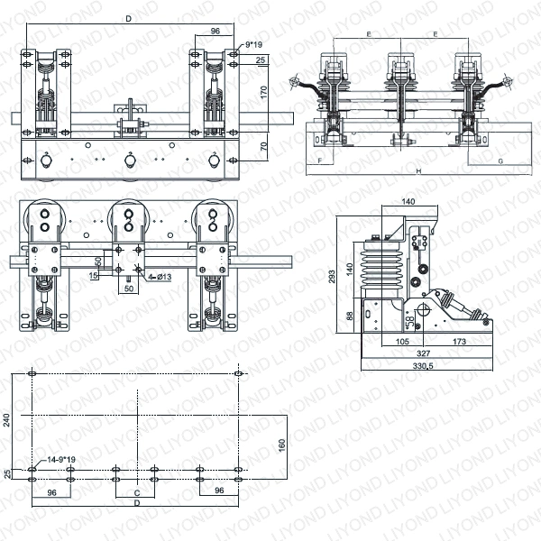 Jn17-12/40 Ground Knife Electronic Earthing Switch for Mv Switchgear