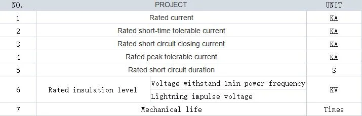 Indoor High Voltage Earthing Switch